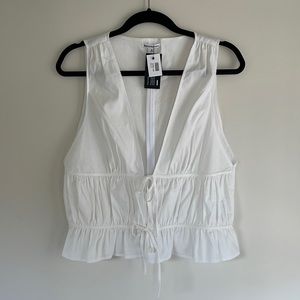Reformation white tie front tank